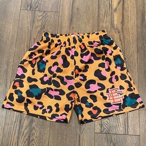 Orange Colorful Leopard Print Eric Emanuel EE Shorts